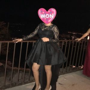 Black long sleeve lace dress